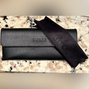 Guess Black Leather Glasses Case (no glasses)